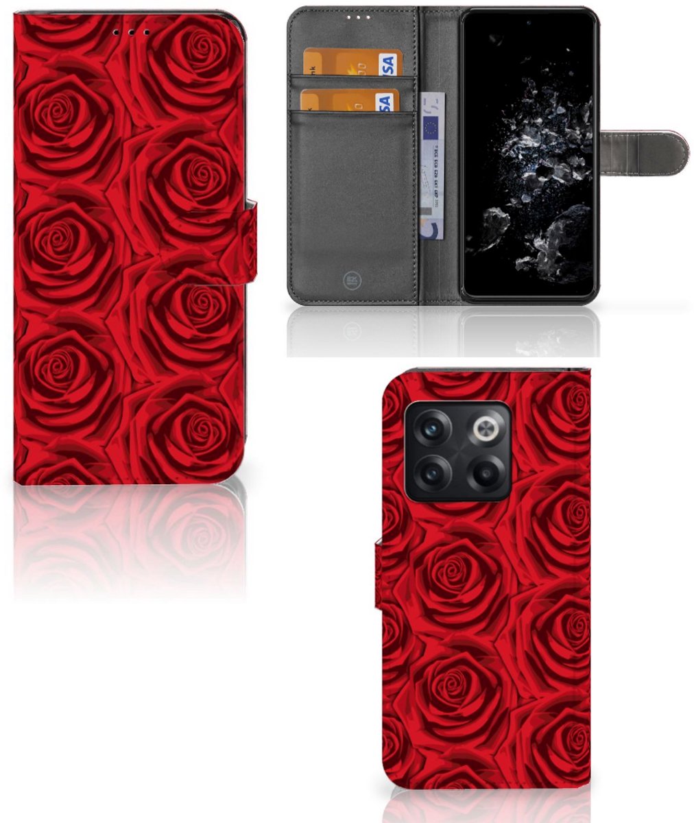 Boekhoesje voor OnePlus 10T Hoesje Red Roses