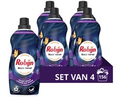 Robijn - Klein & Krachtig Wasmiddel Black Velvet 39 Wasbeurten - 4 x 1,19 liter - Voordeelverpakking