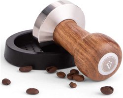 Tamper Set 51 mm - Hoogwaardige Espressotamper met Houten Handvat en Tampingmat - Professionele Barista Accessoires