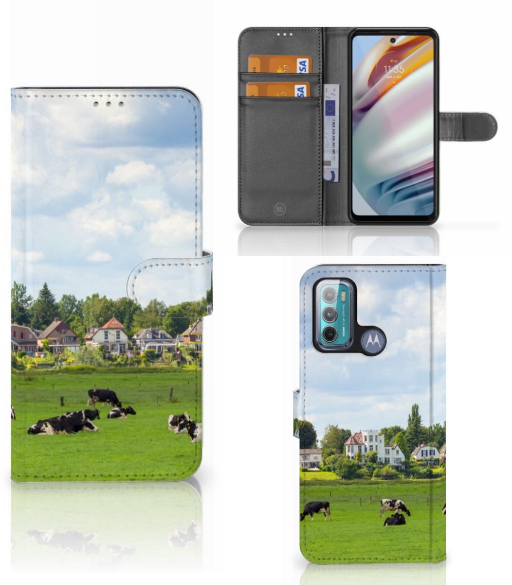 Motorola Moto G60 Telefoonhoesje met Pasjes Koeien