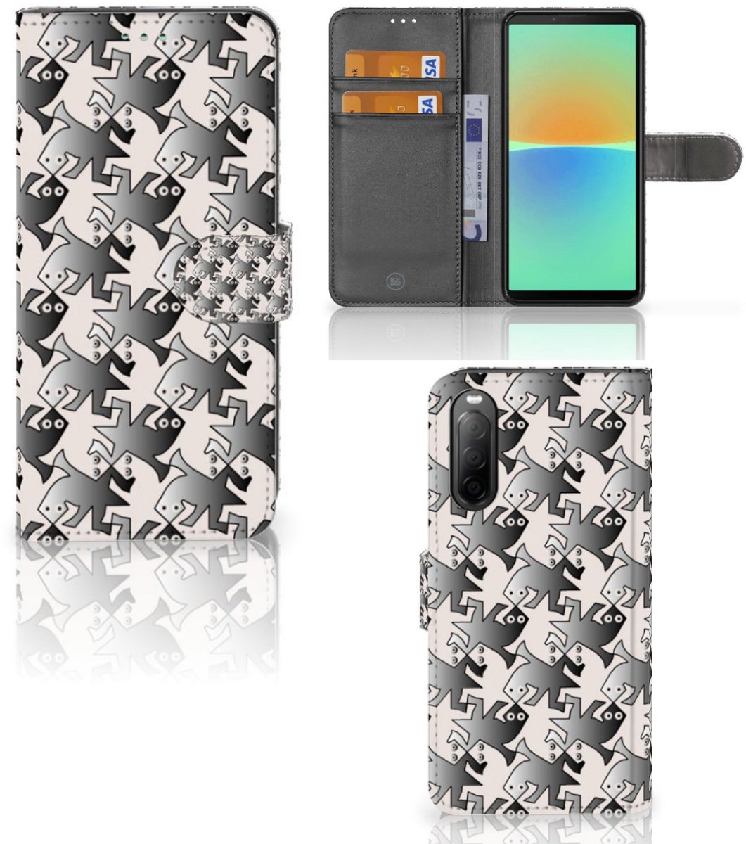 Sony Xperia 10 IV Telefoonhoesje met Pasjes Salamander Grey