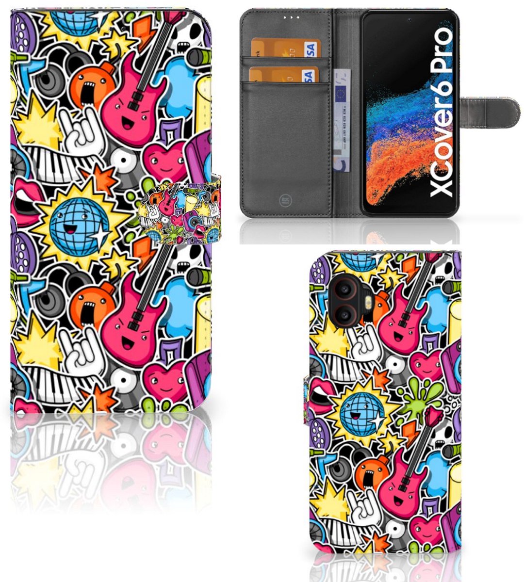Samsung Galaxy Xcover 6 Pro Wallet Case met Pasjes Punk Rock
