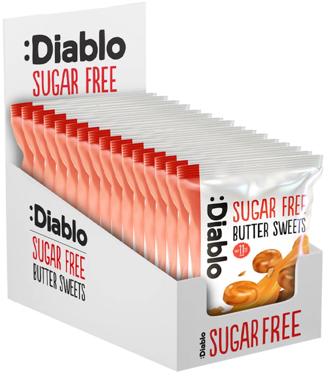 Diablo | No Added Sugar | Butter Sweets | 16 Stuks | 16 x 75 gram