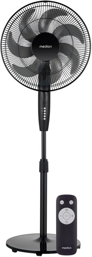 Standventilator 40 cm 50W met afstandsbediening, 3 snelheden, 3 modi, timer, oscillerend, in hoogte verstelbaar