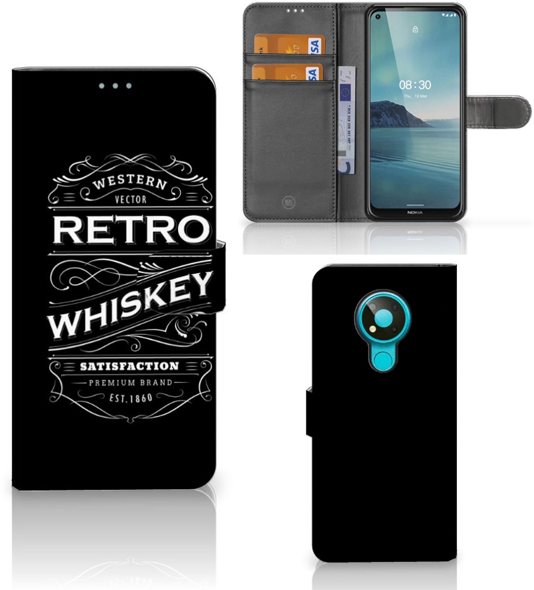 Boekhoesje voor Nokia 3.4 Book Cover Whiskey