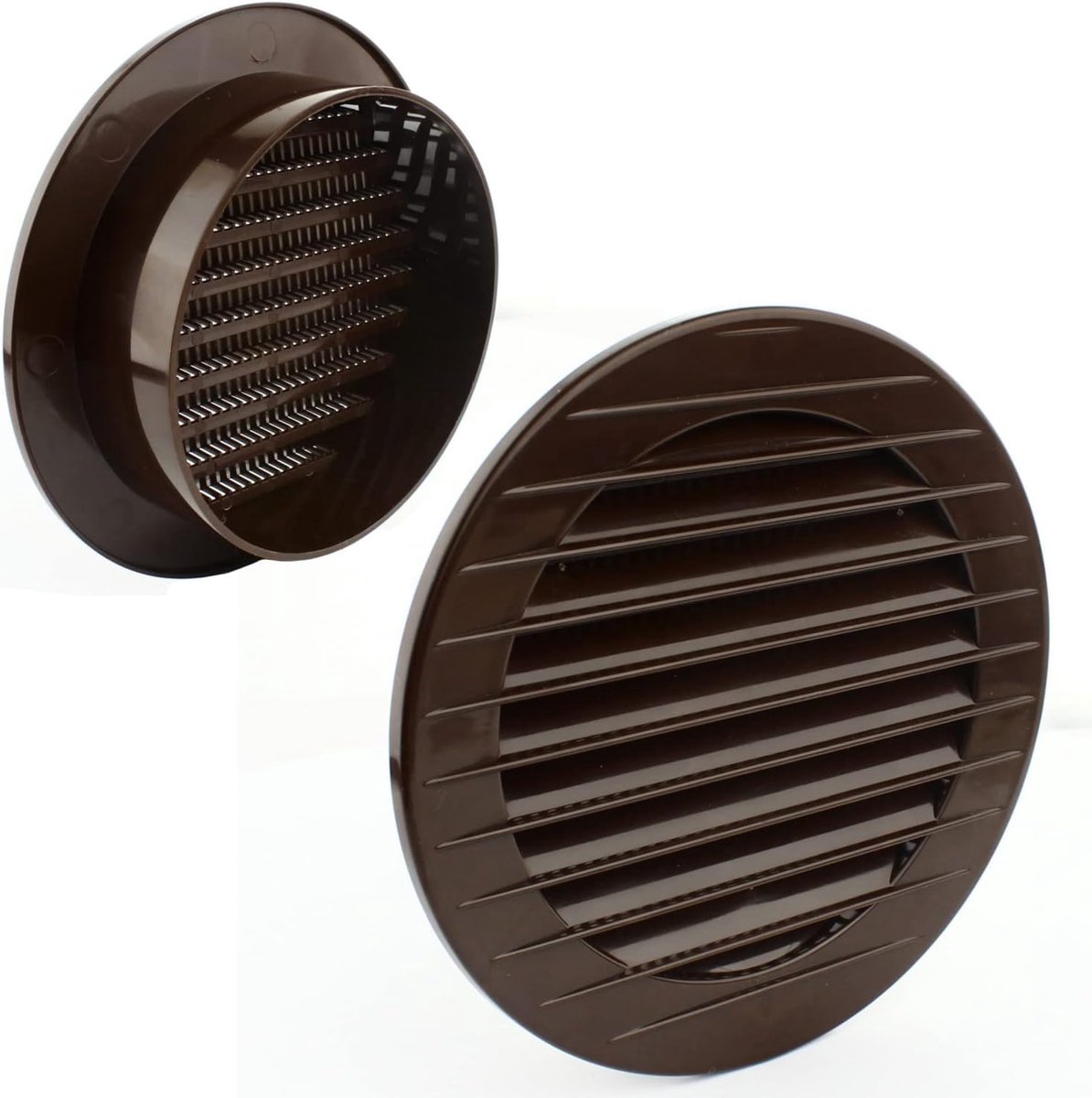 Ventilatierooster met gaas - Luchtstroom rooster - Natuurlijke luchtcirculatie - Geïntegreerd insectengaas - 70 mm diameter - Wit