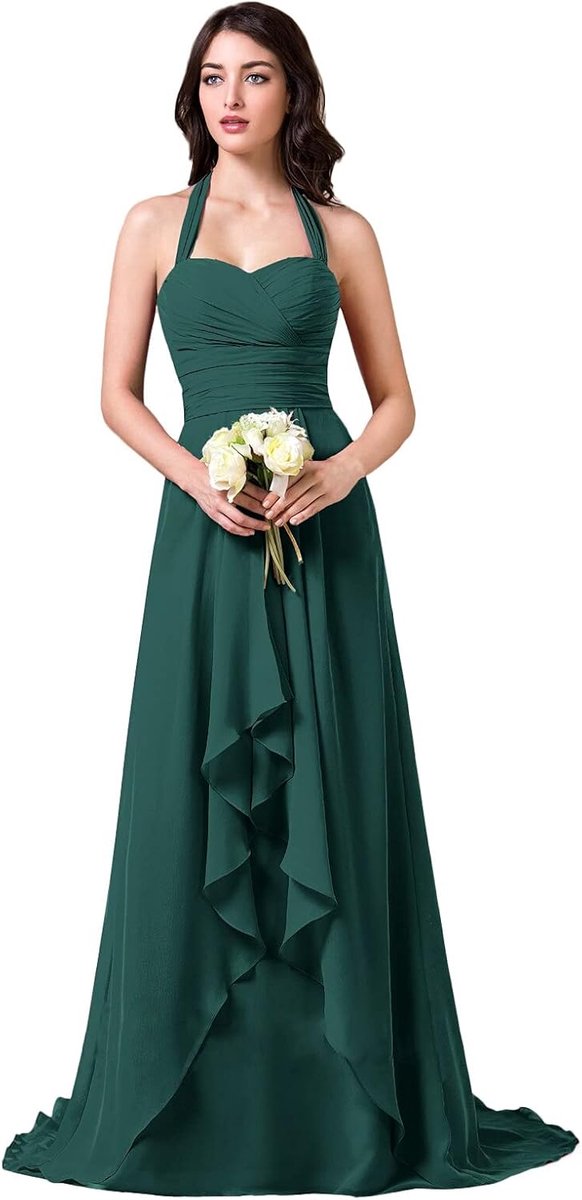 Halterhals Chiffon Avondjurk voor Dames - Formele Party Baljurk