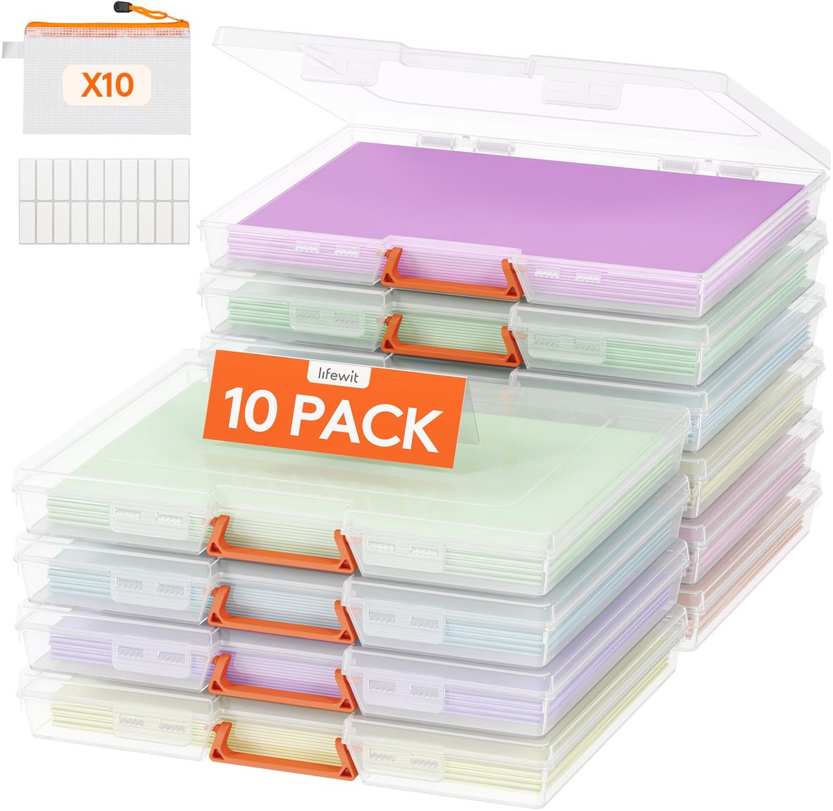 Stapelbare Documentenbox A4 - Met Deksel en Tragegriff - 32,1 x 24,5 x 4,1 cm