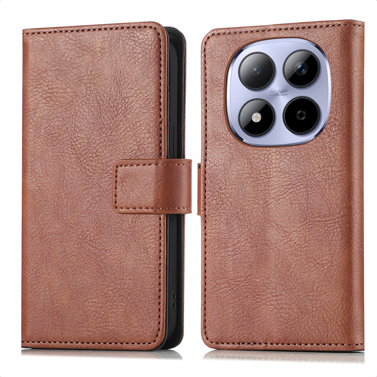 imoshion Hoesje - Geschikt voor Xiaomi Redmi Note 15 Pro Plus (5G) - Luxe Bookcase - Bruin