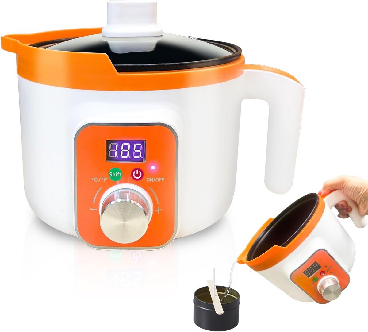 Elektrische Wax Smeltpan met LED Display - Constante Temperatuur voor Kaarsen Maken en Gieten
