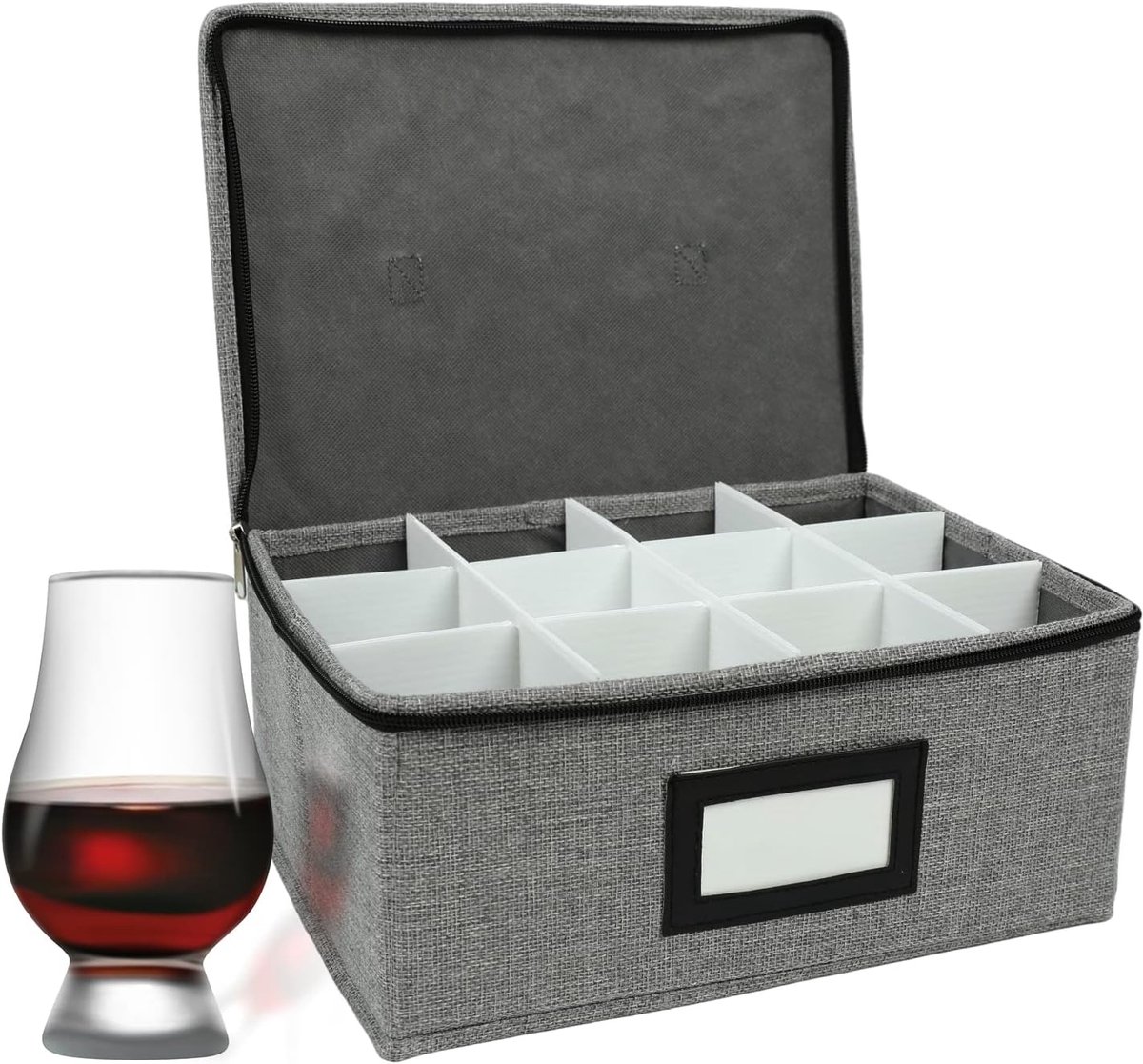 Opbergdoos met 12 Vakken voor Whiskyglazen