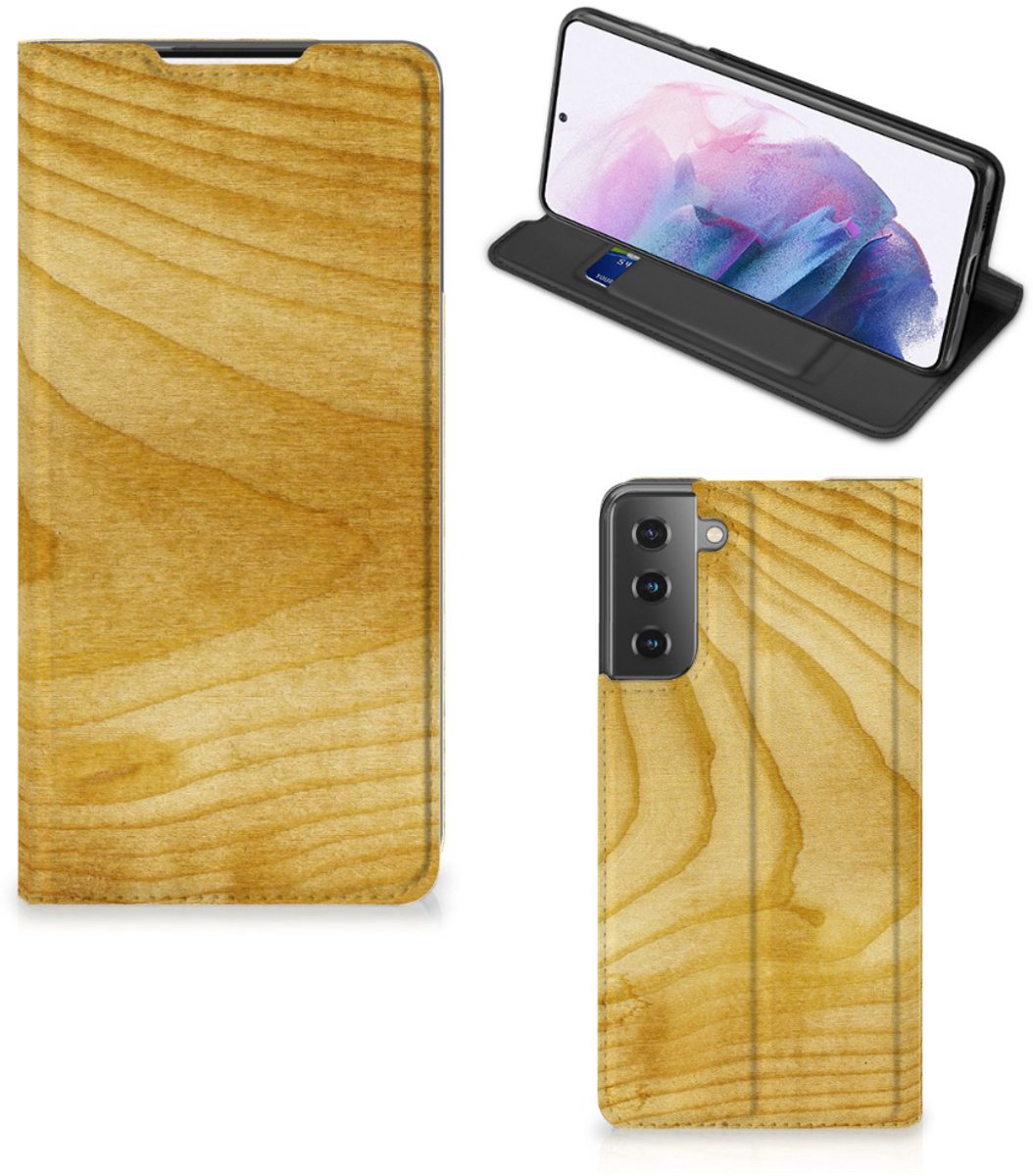 Samsung Galaxy S21 Plus Book Wallet Case Licht Hout