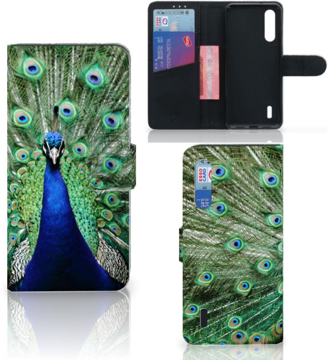 Xiaomi Mi 9 Lite Telefoonhoesje met Pasjes Pauw