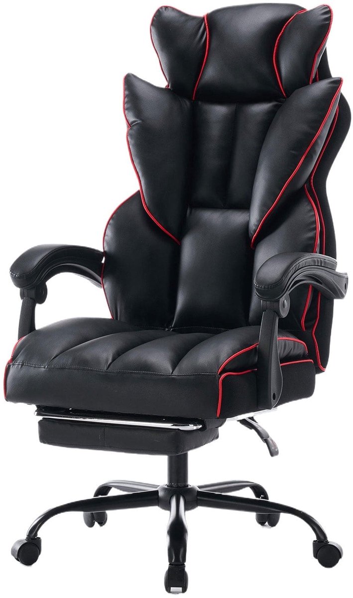 Corvance Ergonomische Gamingstoel met Voetsteun - Zwart/Rood - Corvance - €335,99