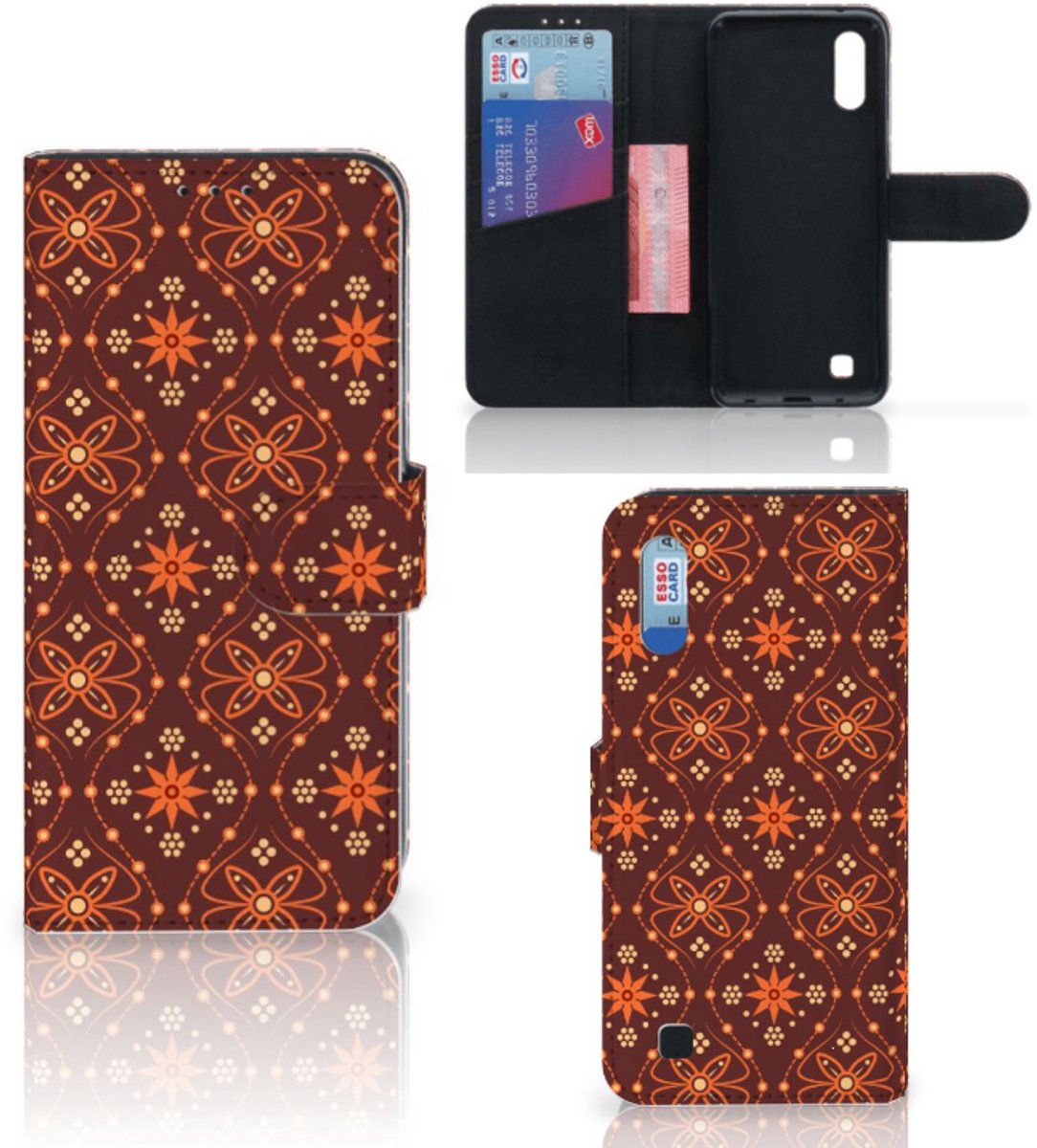 Samsung Galaxy M10 Telefoon Hoesje Batik Brown