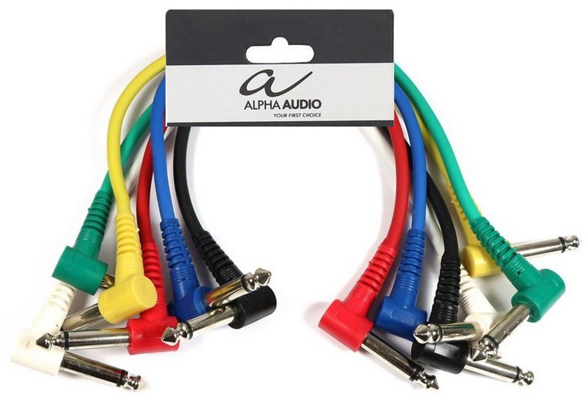 Patchkabel 0,6m Zwart met 6,3 mm Haakse Stekker Stereo