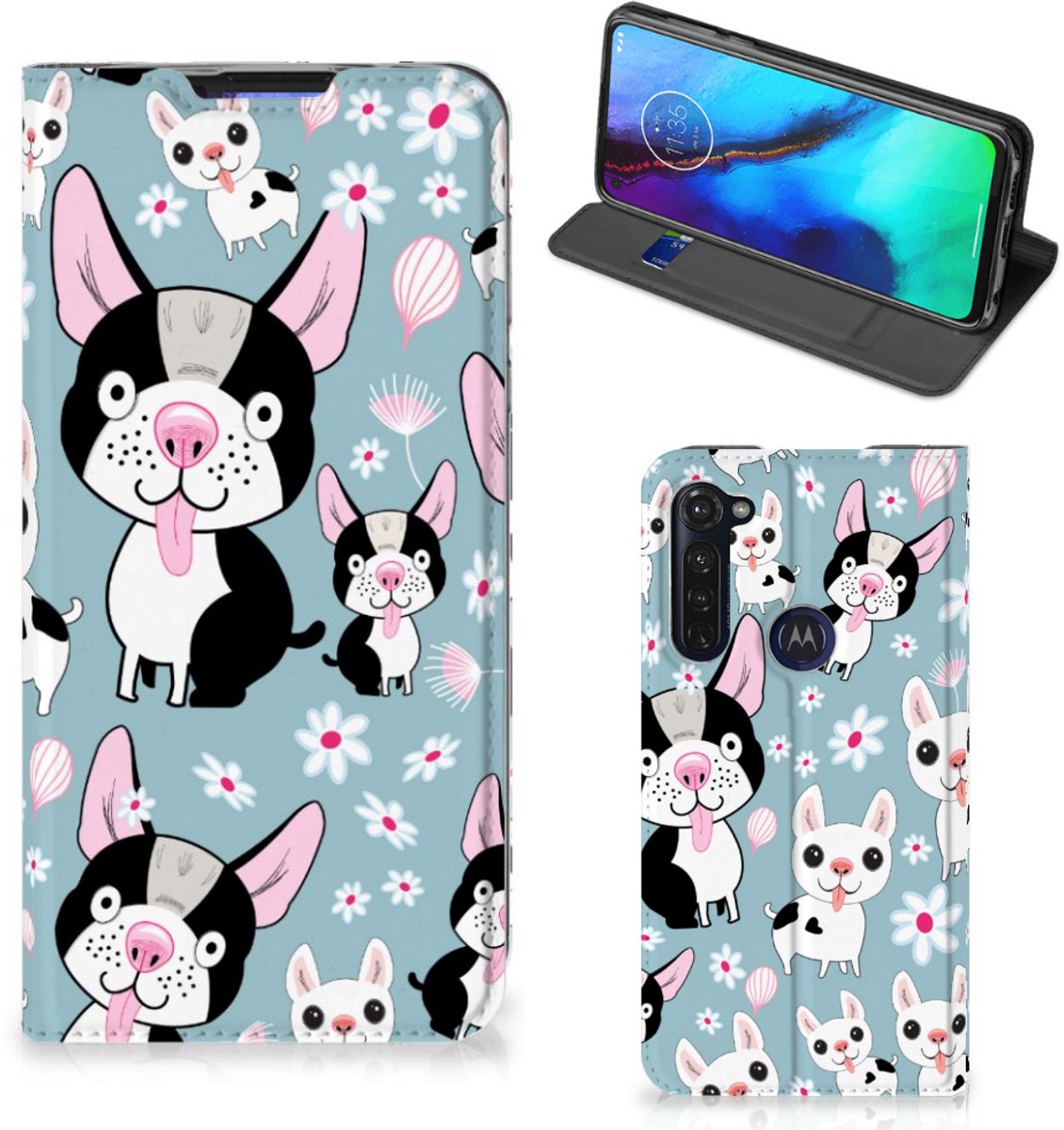 Book Case voor Motorola Moto G Pro Hoesje maken Hondjes