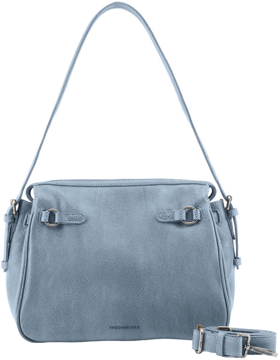 FREDsBRUDER Leren schoudertas My Forever Friend Shoulderbag Cool Blue Lichtblauw