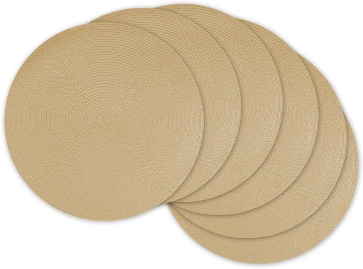 Ronde Placemats Natuurlijk Geweven Set van 6 - Geschikt voor Binnen en Buiten