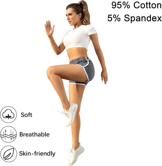 Katoenen Dames Shorts voor Sport, Yoga en Hardlopen - Elastische Zomer Sportbroek — afbeelding 2