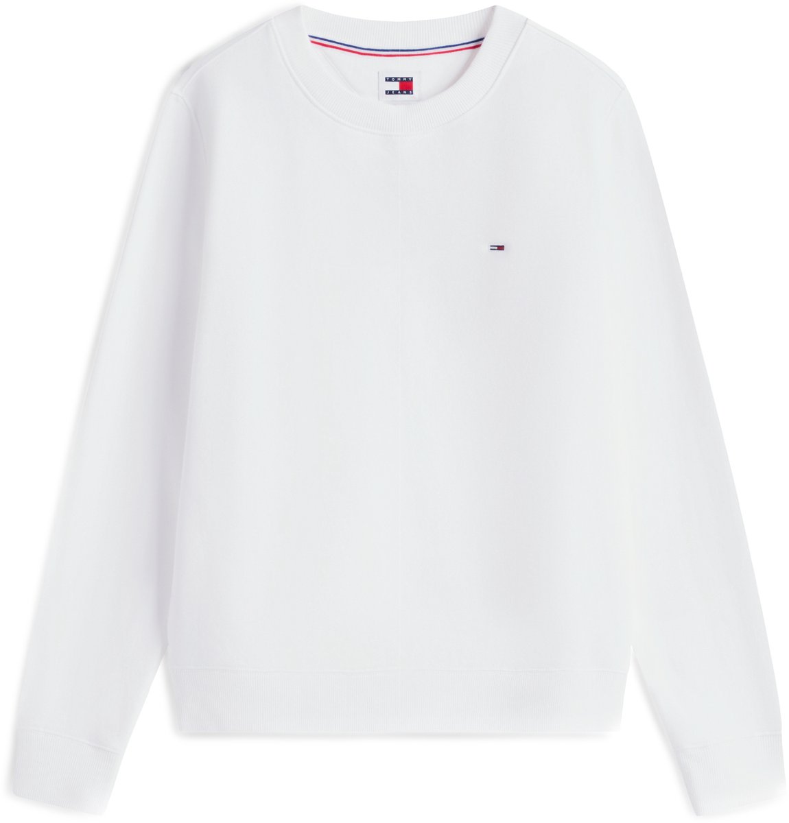 Tommy Jeans Flag Embroidery Brushed Fleece Sweatshirt Wit