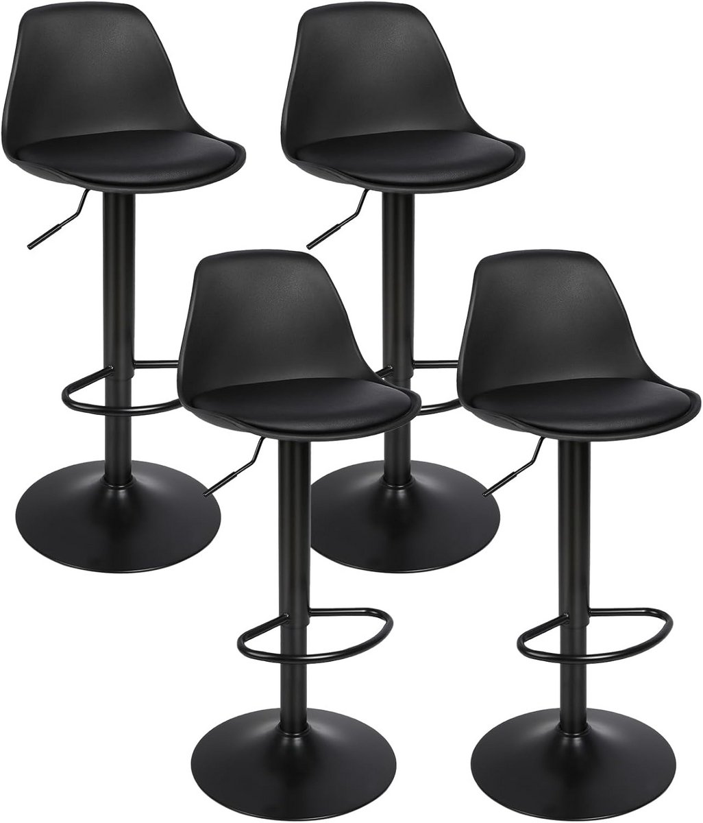 Set van 4 draaibare barkrukken met hoogteverstelling en sterk frame