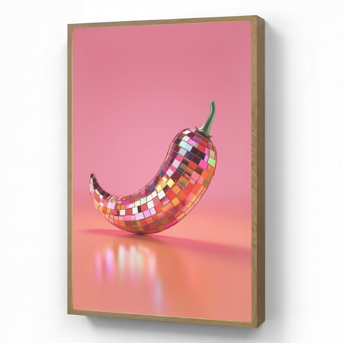 Wandlamp 70x100 cm - Oplaadbaar - Peper - Disco - Rood - Glitter - Wandlampen binnen woonk