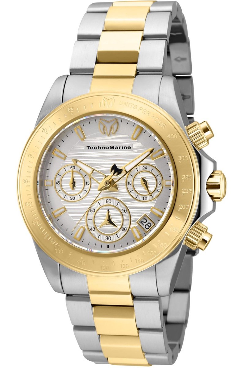 TechnoMarine Manta TM-219011 Dames Horloge - Waterdicht - Analoog - Quartz Uurwerk - Roestvrij Staal met zilveren Wijzerplaat - 38mm