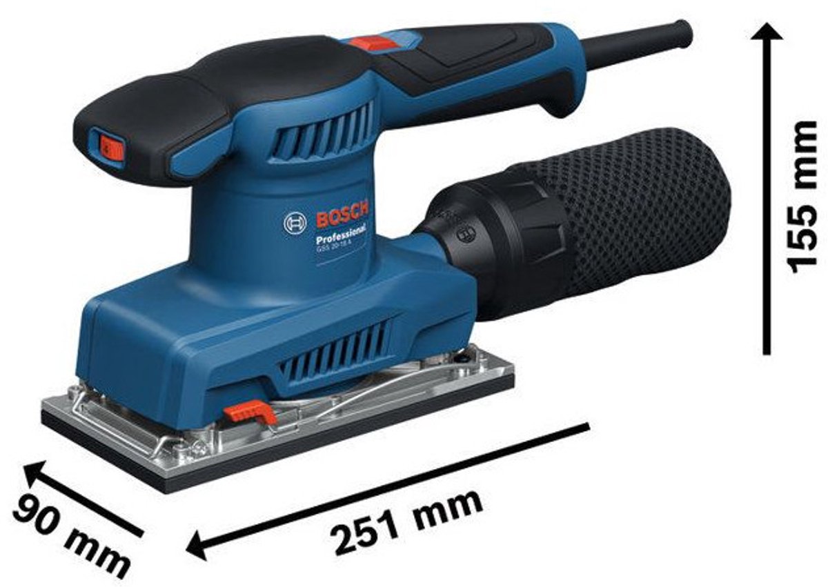 Bosch Professional GSS 20-18 A – vibrerende schuurmachine – 200 W – foto 4