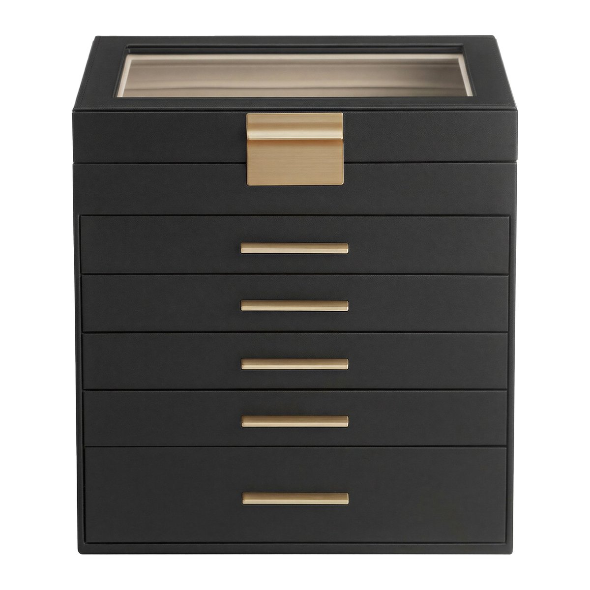 SONGMICS - Sieradendoos - Juwelendoos - Met 6 Lagen - 5 Lades - Glazen Deksel - Voor Grote Sieraden