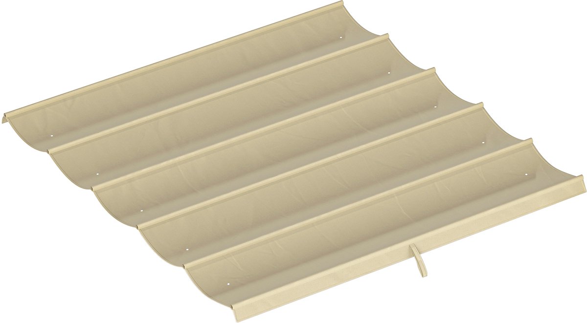 Killogood Vervangend dak voor 3 x 3 m pergola - intrekbaar - met regenafvoergaten - weervast - polyester - beige