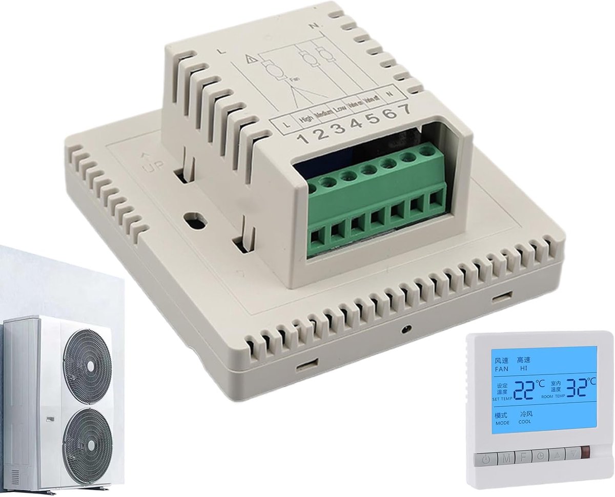 Digitale Thermostaat - Verwarming Controller - Binnenklimaat Regeling - Nauwkeurig LCD Scherm - 9.5x9x5.2cm