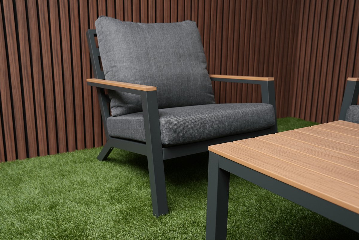Lesli Living Salon lounge Donnan - aluminium - gris