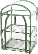 Pro Garden broeikas/kweekkas - 84 x 50 x 45 cm - staal - 2 etages - moestuin - tuinieren