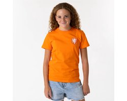 Nederlands Elftal Logo T-Shirt Kinderen - Maat 140 - Oranje - Jongens & Meisjes - KNVB - Fankleding - Fanshirt - Voetbal - Officiële Merchandise
