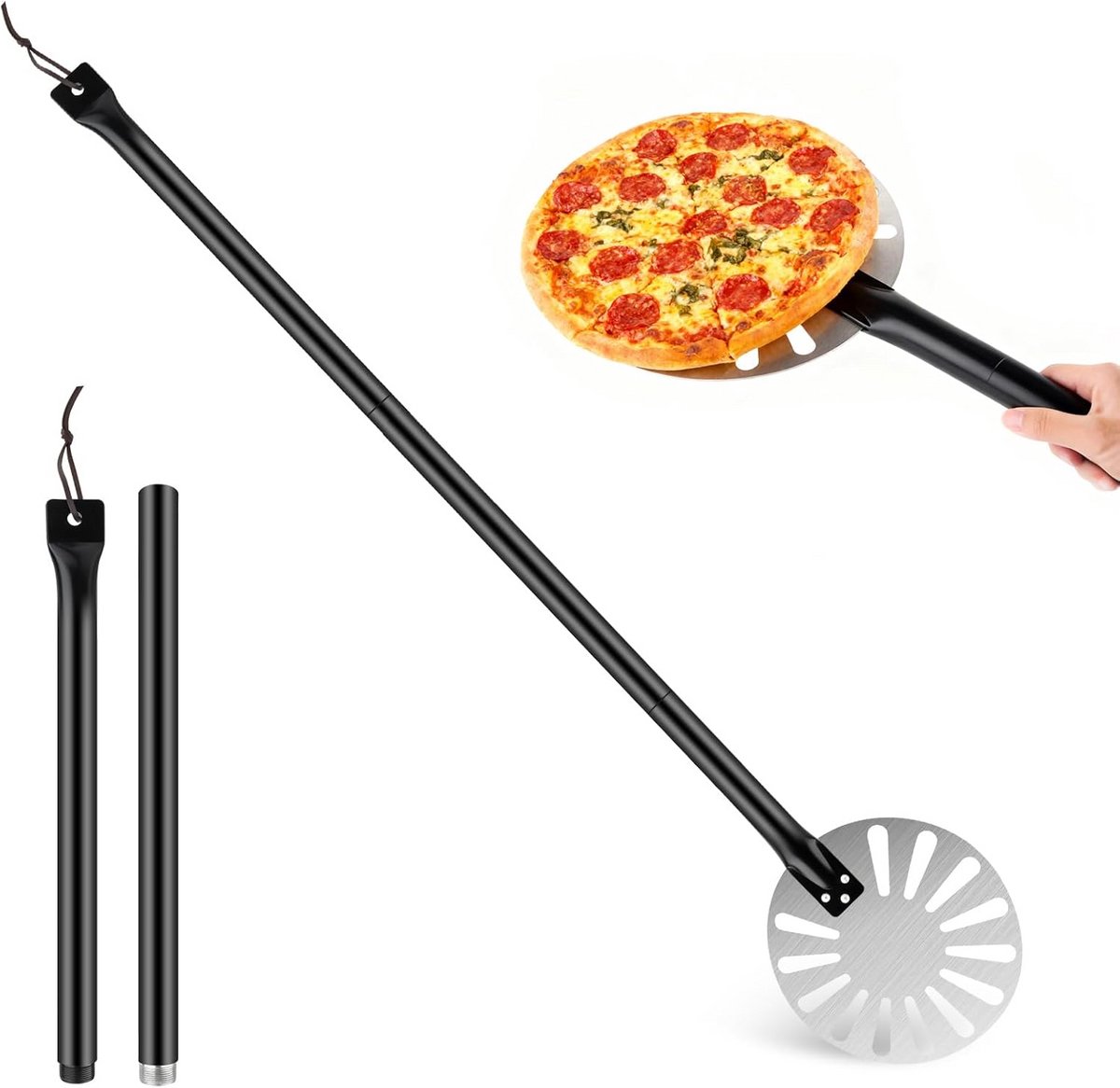 Professionele Pizzaschep RVS 20 cm - Metalen Spatel voor Oven, Brood & Taart