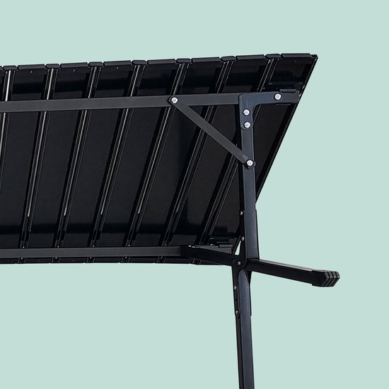 Campingtafel - 90x44x60 cm - zwart - opvouwbaar - lichtgewicht van Merkloos — afbeelding 3