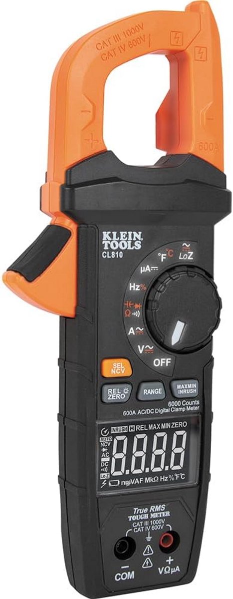 Digitale Stroomtang Multimeter met Zaklamp, True RMS, 600A AC/DC, NCV, Temperatuur