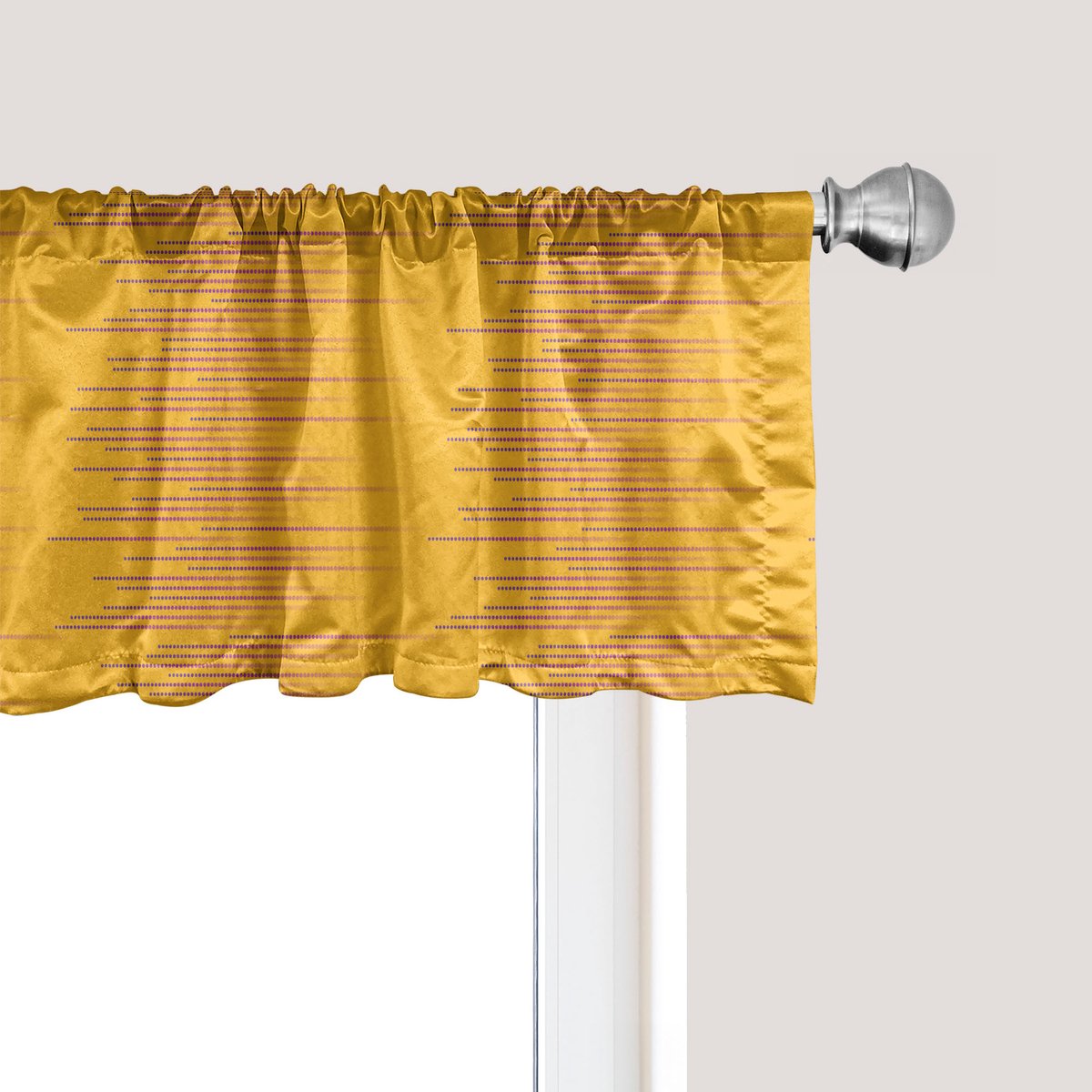 ABAKUHAUS Abstracte raamvalance, gordijnvalance voor keuken en slaapkamer met tunnelzoom, 137 cm x 45 cm, aardgeel en fuchsia