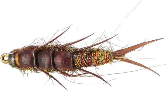 2x Realistische Nimf Vliegvismotten Lokken - Steenvlieg Kunstaas voor Vissoorten als Forel en Baars — afbeelding 5