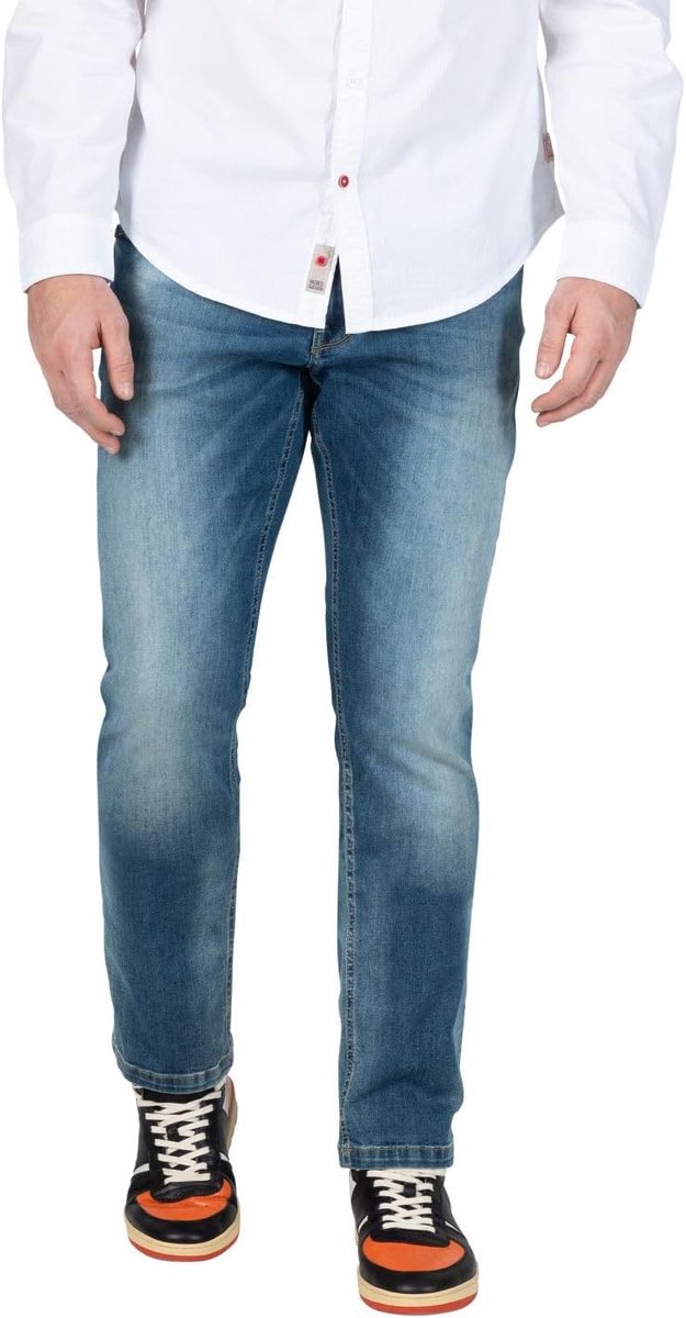 Slim Fit Heren Jeans Middelhoge Taille Ritssluiting Diverse Wasstijlen