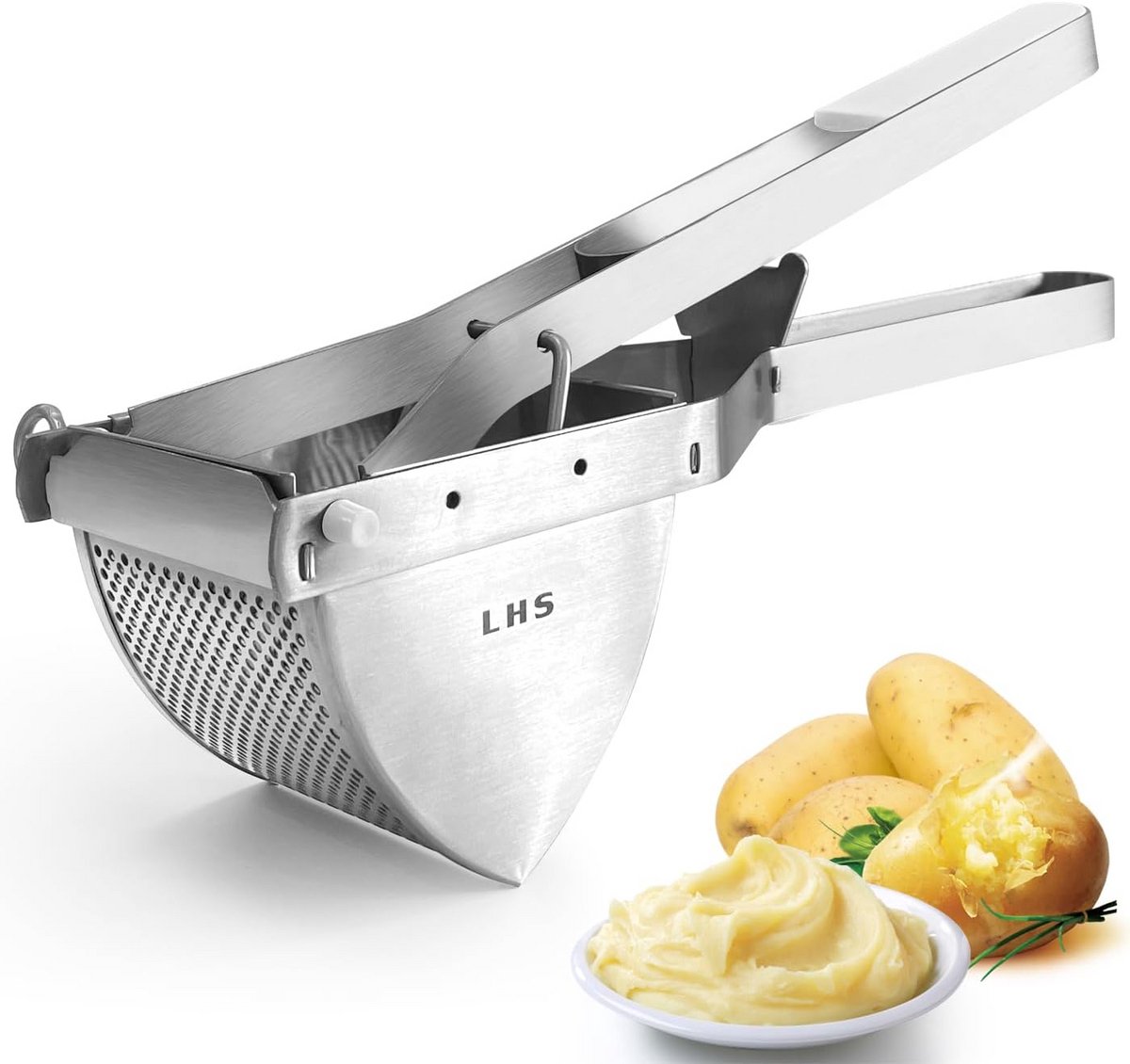 Professionele Aardappelpers en Pureestamper - RVS - Ergonomische Grip