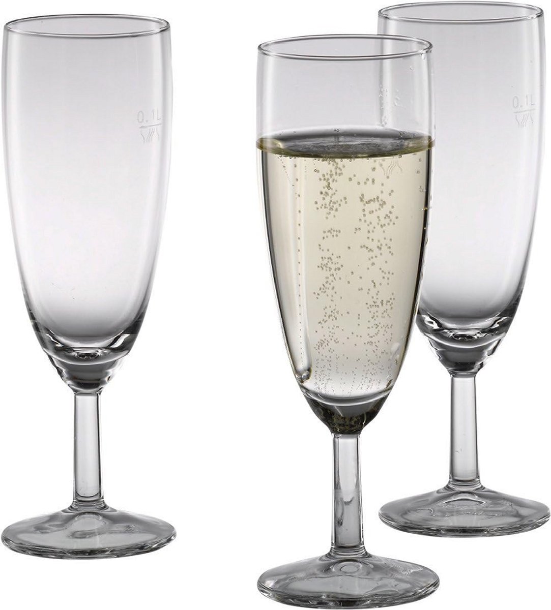 Set van 24 Champagneglazen met Maataanduiding - 145 ml