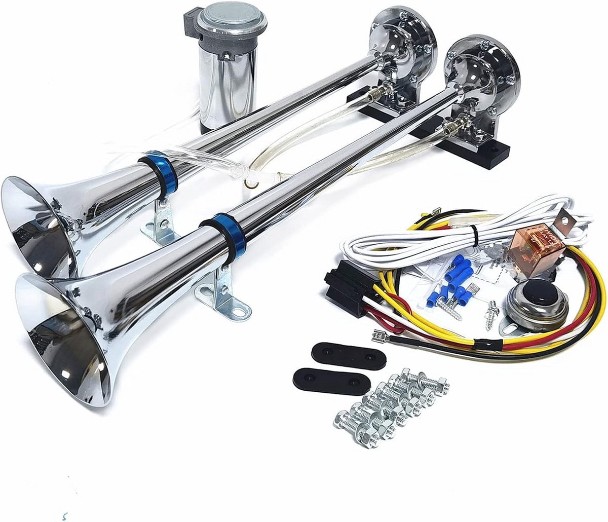 Luid Dual Tone Luchtalarm 12V - Krachtige 165dB Trompet voor Auto, Vrachtwagen en Boot