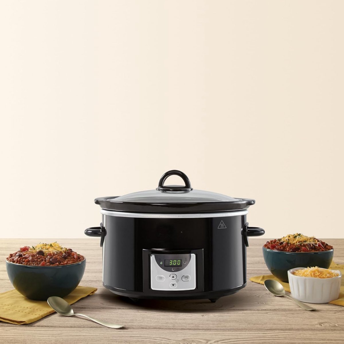 Nexvo Slowcooker met Timer - Zwart - 31cm x 23cm x 30cm - afbeelding 3