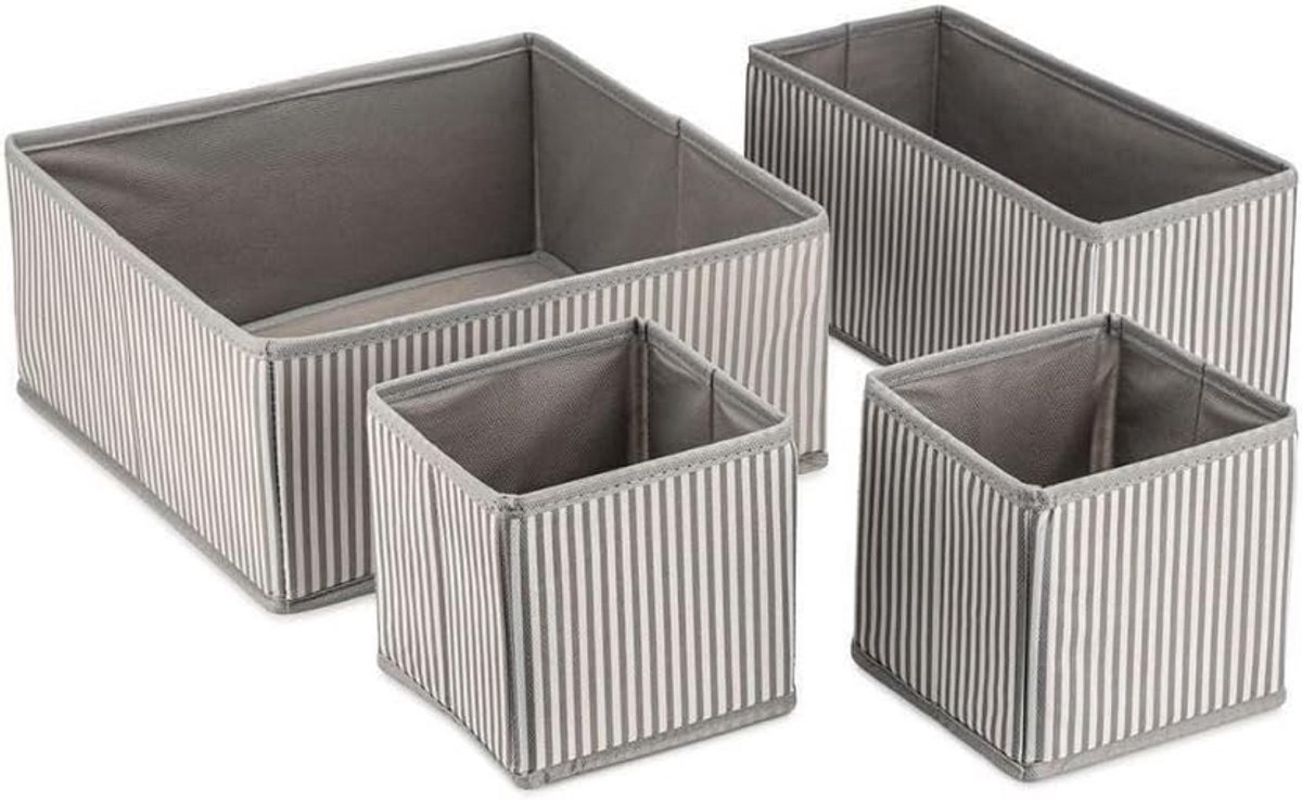Set van 4 Opvouwbare Lade- en Kledingkast Organisatoren - Diverse Maten Opslagdozen