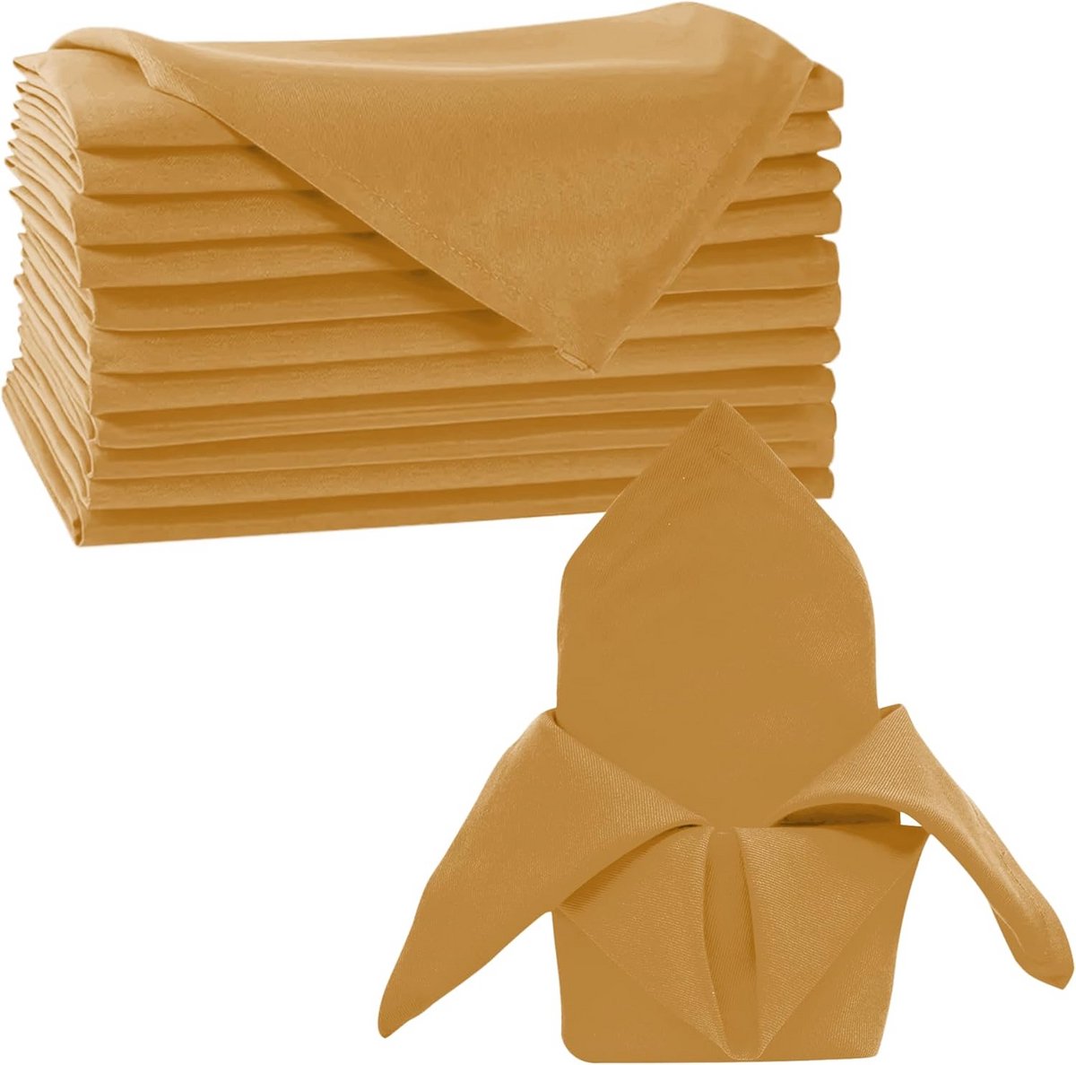 100 Stuks Gouden Stoffen Servetten Katoenpolyester 50x50 cm voor Diner en Feest