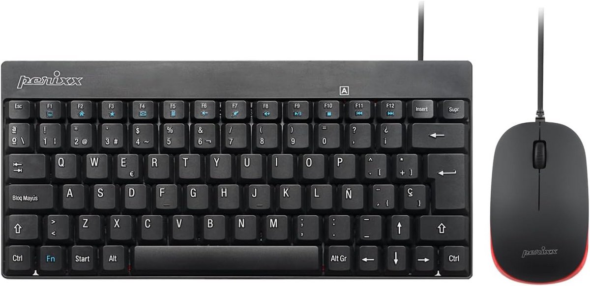 Mini Toetsenbord en Muis Set USB Kabel Plug and Play voor Windows Spaanse QWERTY Indeling