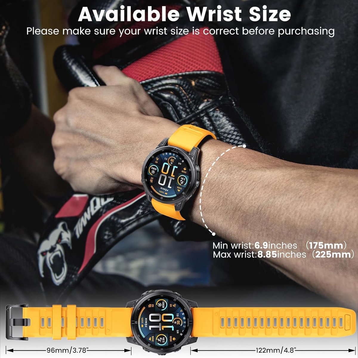 26mm Siliconen Vervangingspolsband voor Fenix 7X/6X/5X/Epix Pro/Descent Horloges