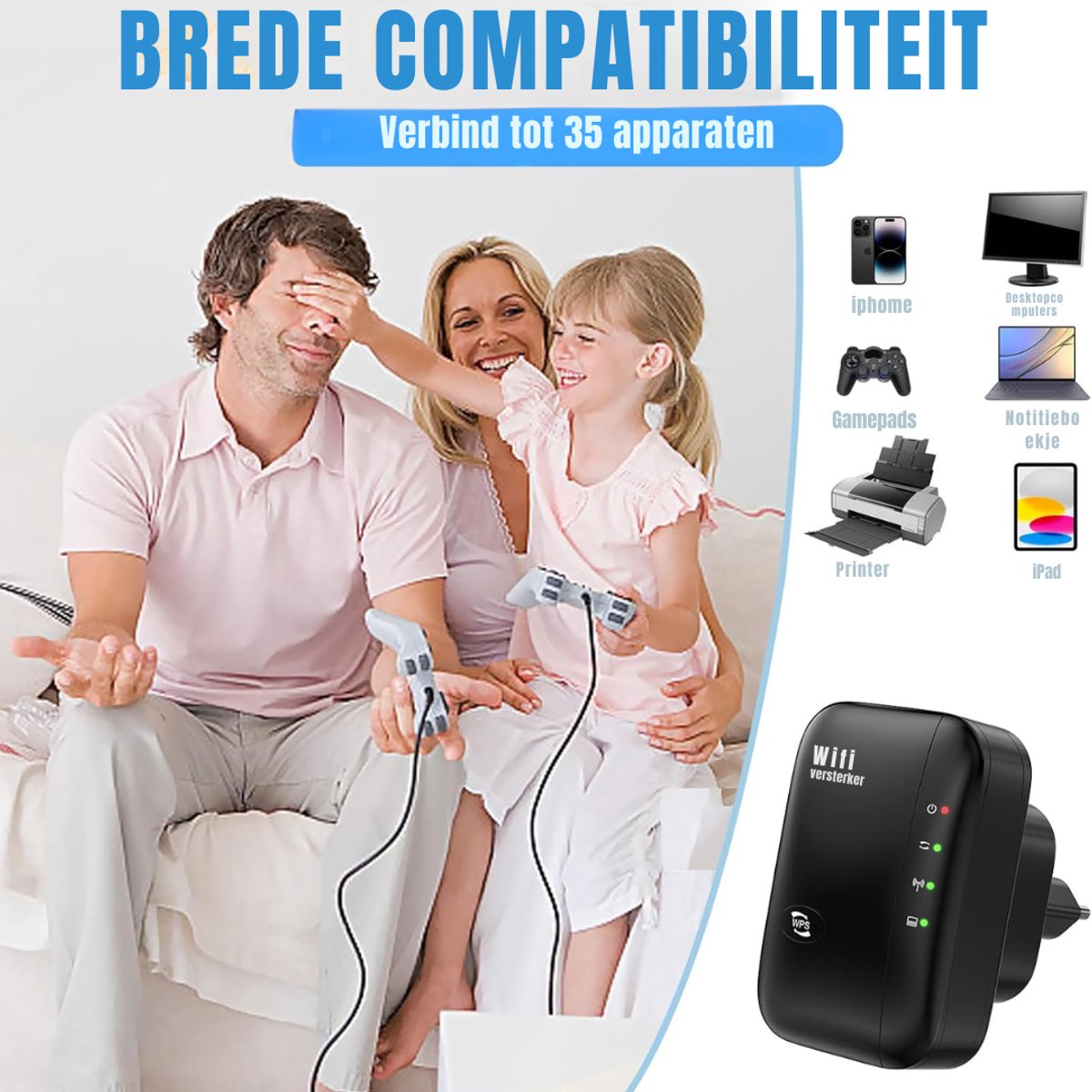 AMA Wifi Versterker Compact Zwart - afbeelding 2